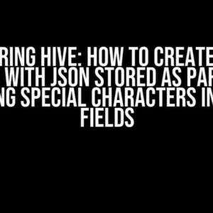 Mastering Hive: How to Create a Hive Table with JSON Stored as Parquet, Including Special Characters in Nested Fields